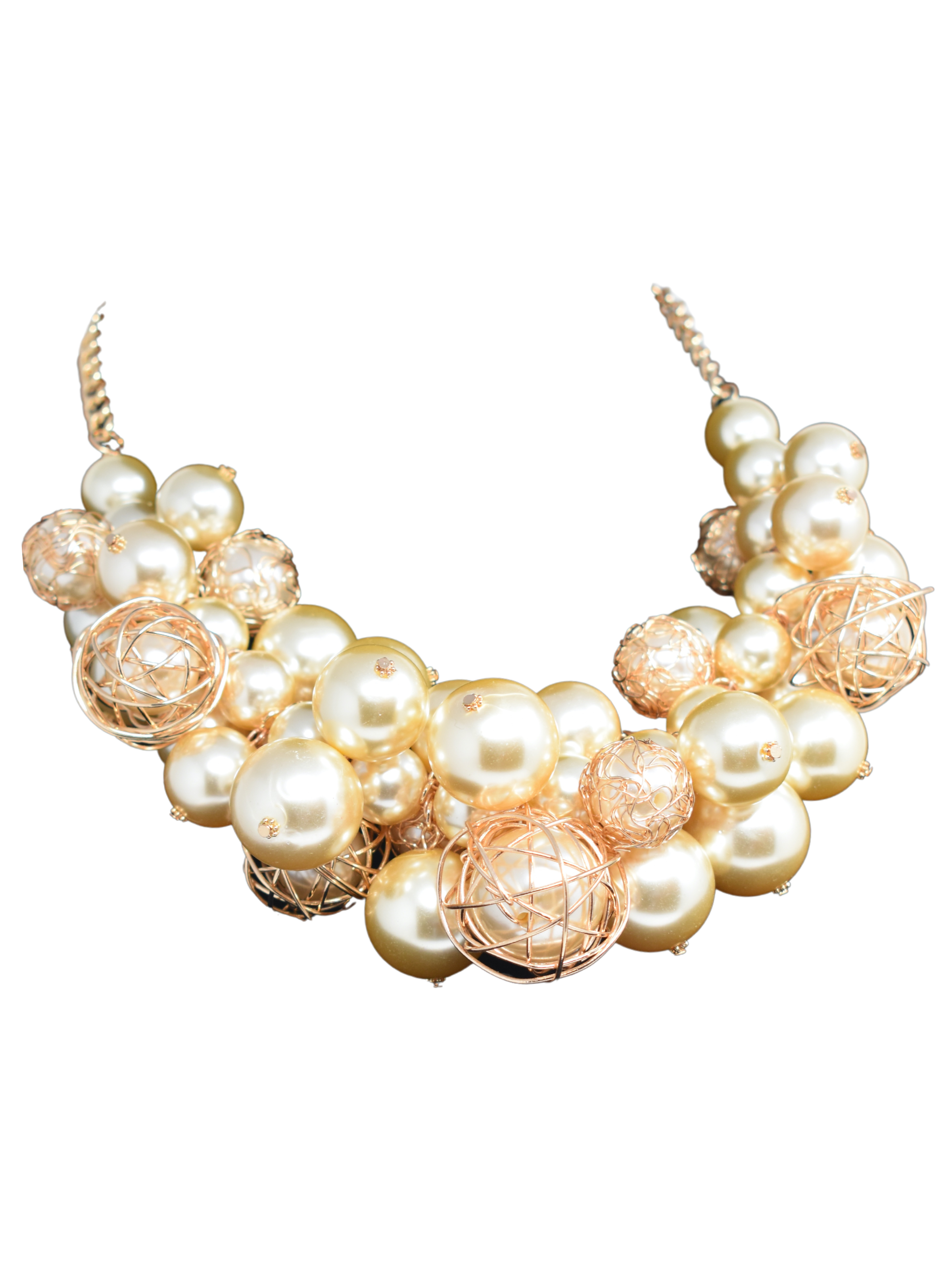 Stylish and Sweet our Aspen cluster of pearl Bib Statement necklace is such a treat.
