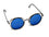 Aster Blue Mirrored Lens Sunglasses Black