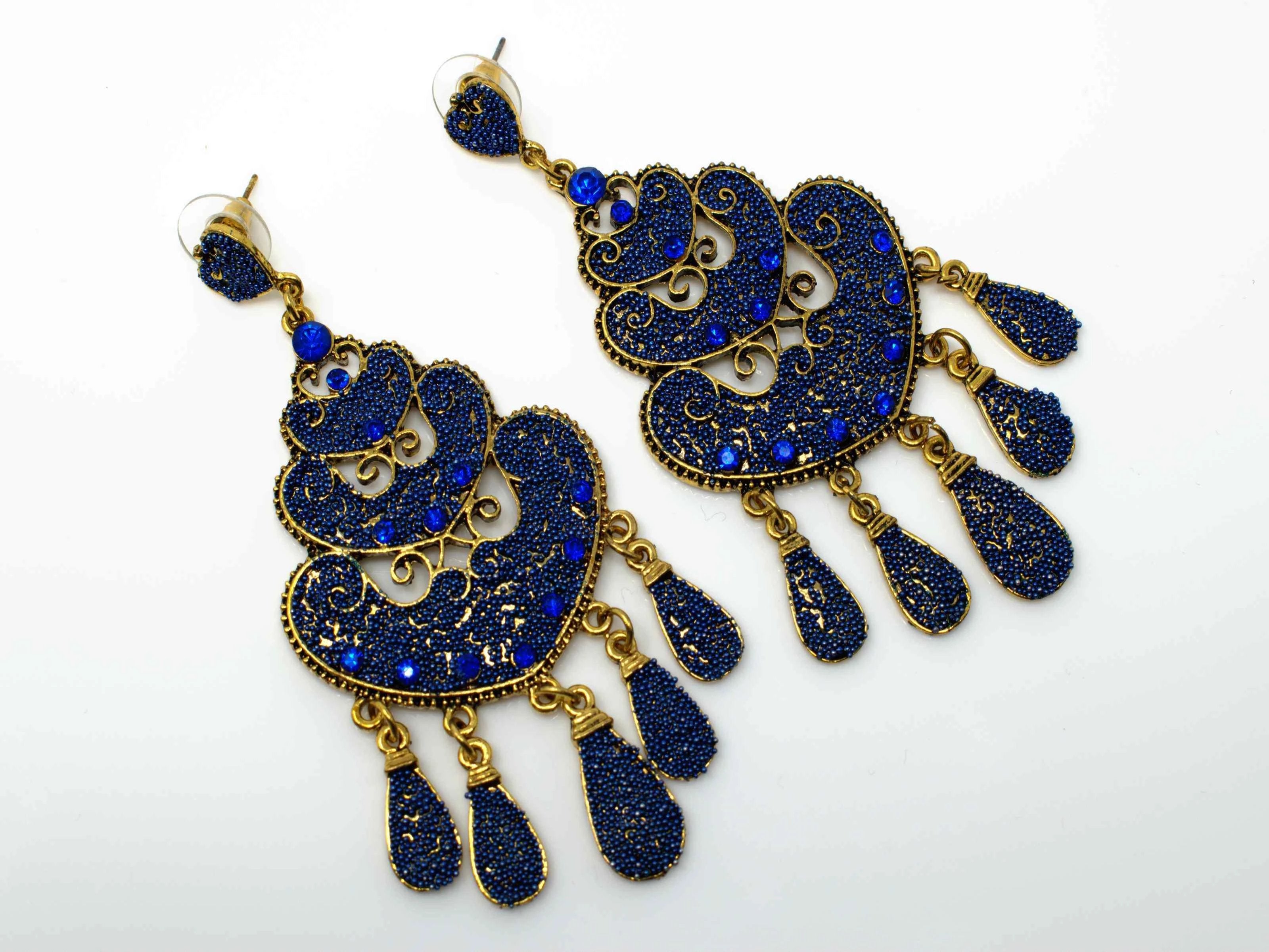 Isabella Chandelier Drop Earrings Royal Blue