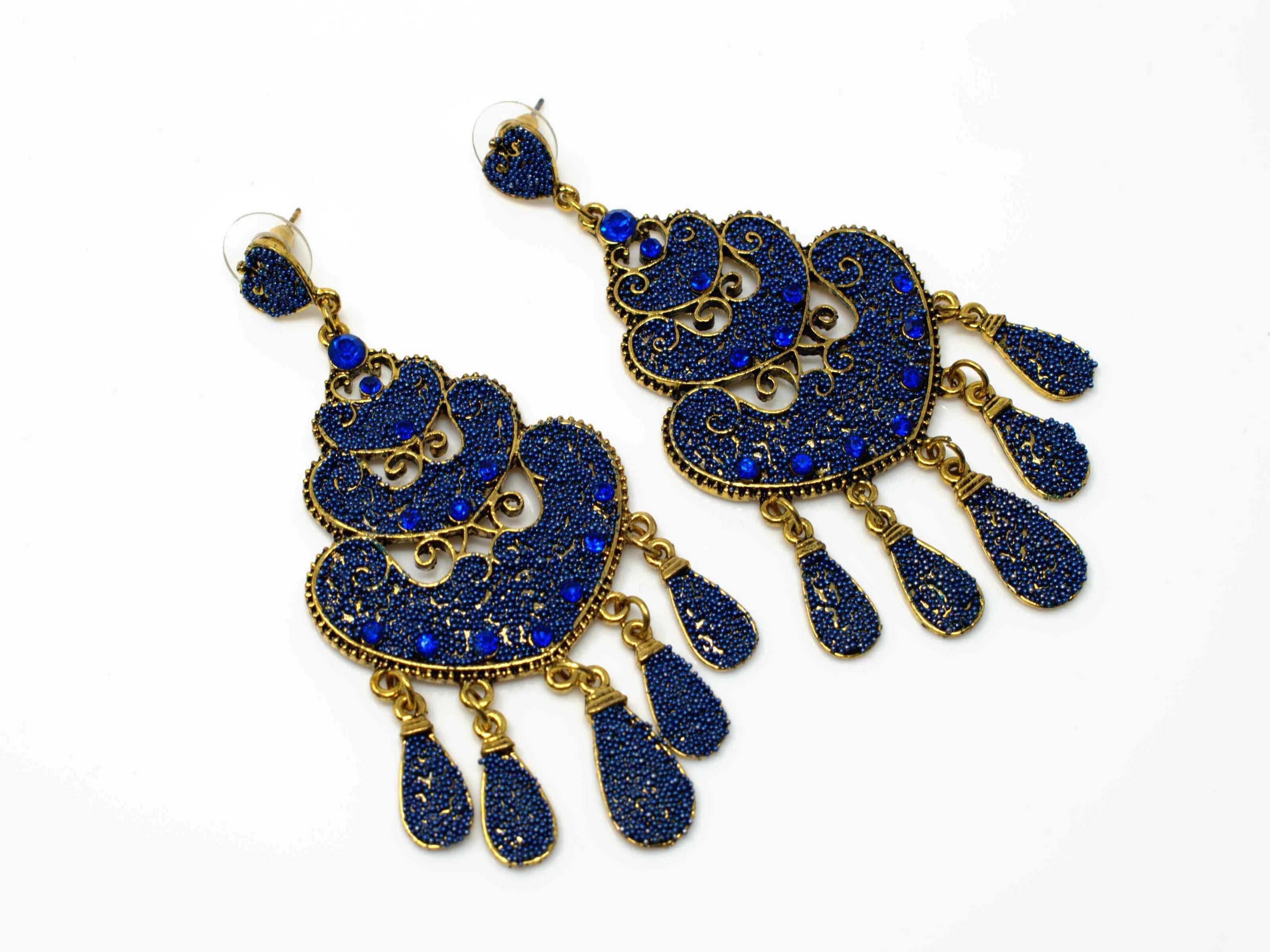 Isabella Chandelier Drop Earrings Royal Blue