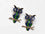 Jazzy  Green and Blue Owl Earrings