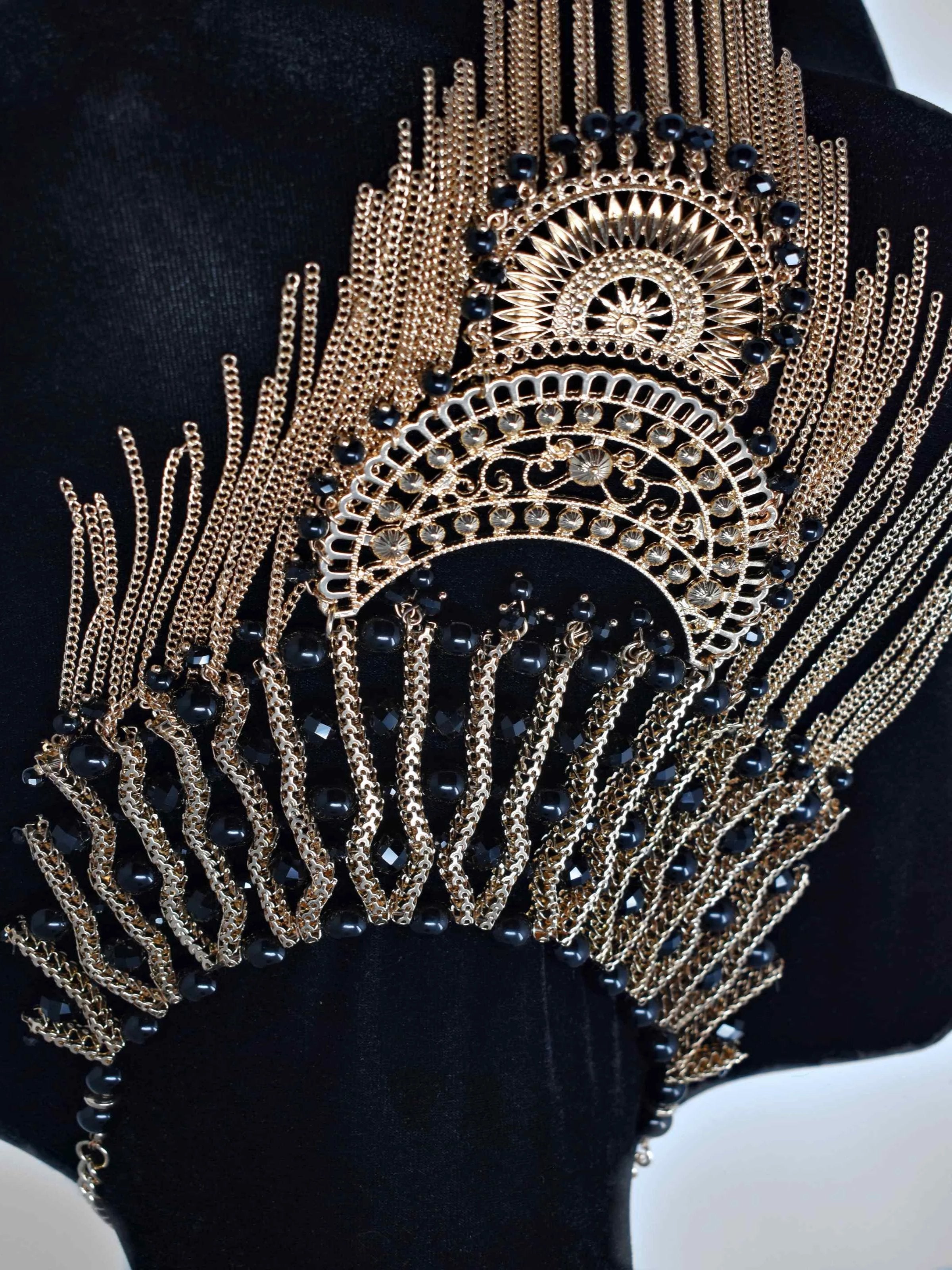 Onia Gold and Black Statement Necklace