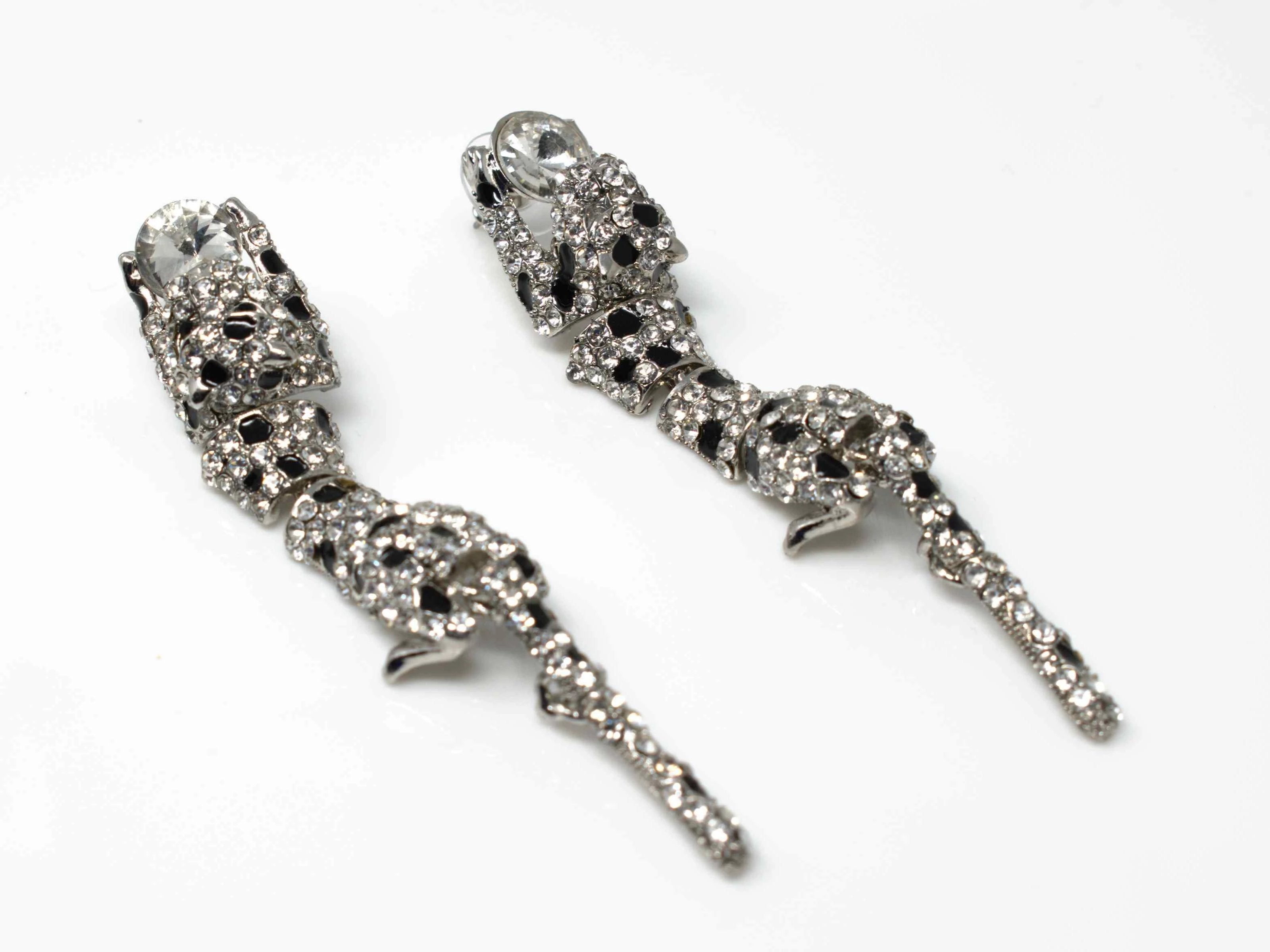 Priscilla Silver Panther Earrings