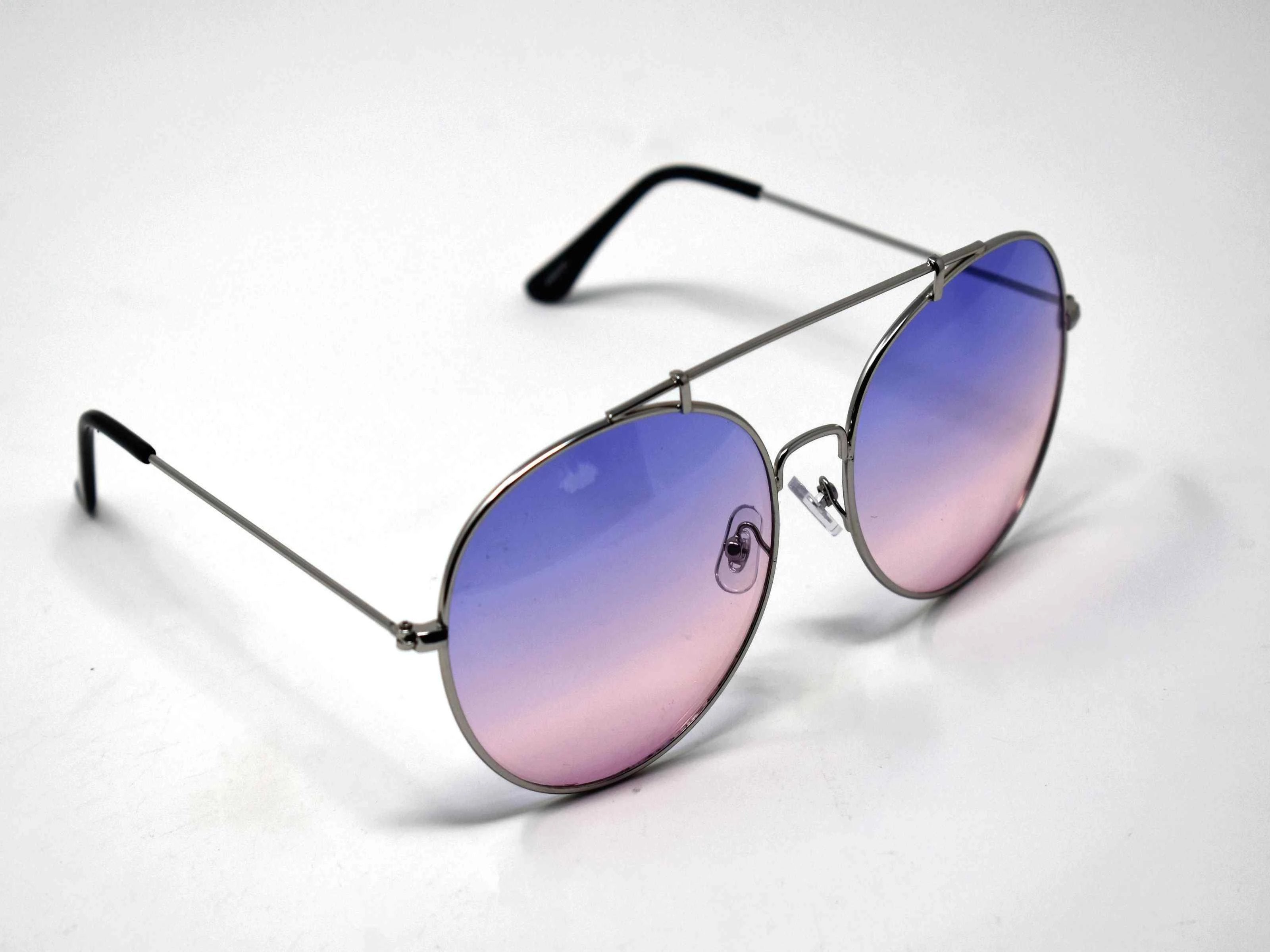 Va Va Voom will be consistently heard in these Vervain silver frame aviator Purple and Pink ombre lens sunglasses.