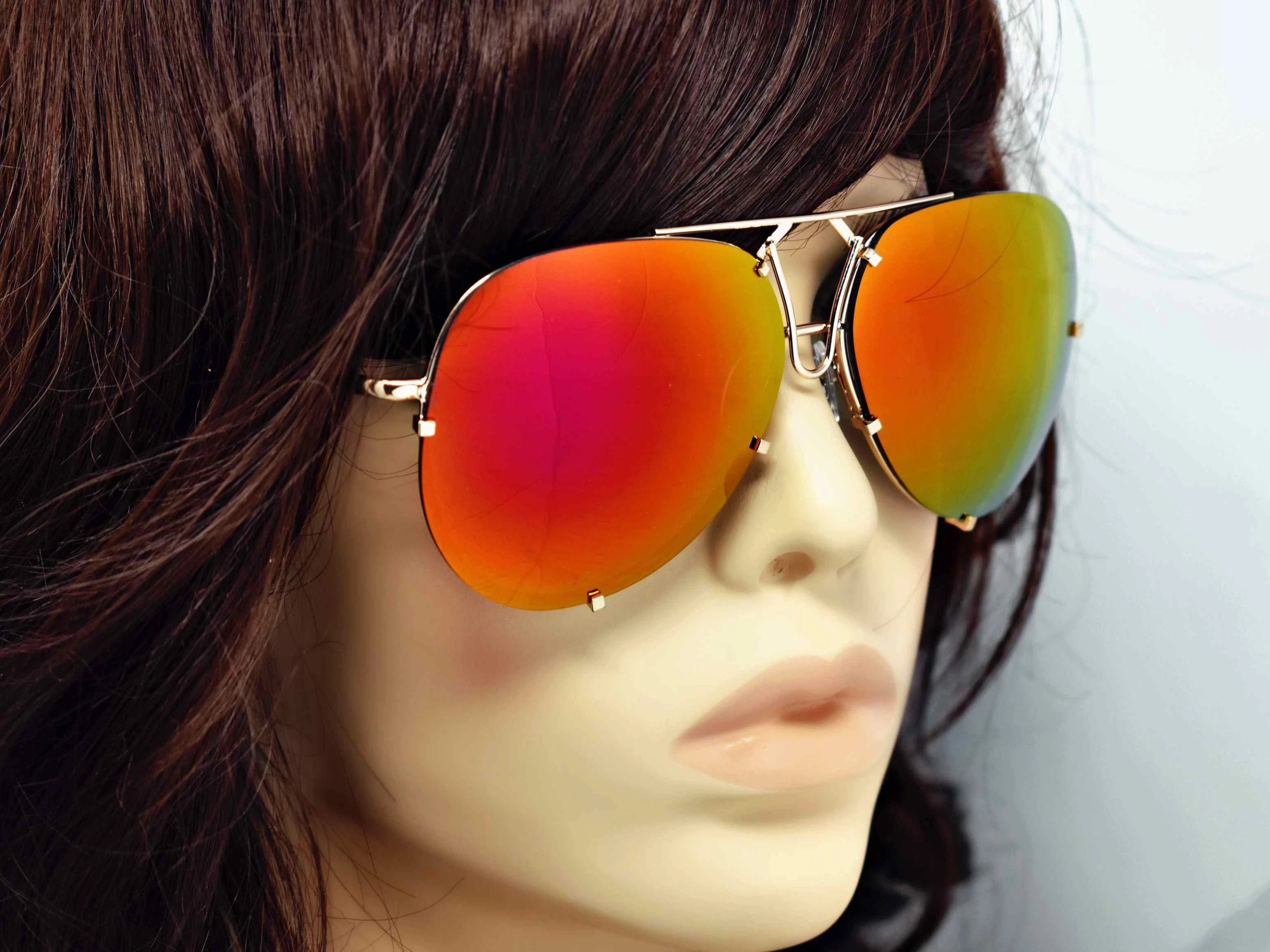 Yarrow Rose Mirrored Lens Sunglasses Gold